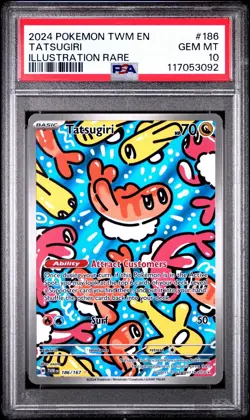 2024 Pokemon TWM Tatsugiri Illustration Rare PSA 10 Gem MT #186/167 Pokemon TCG - Image 1