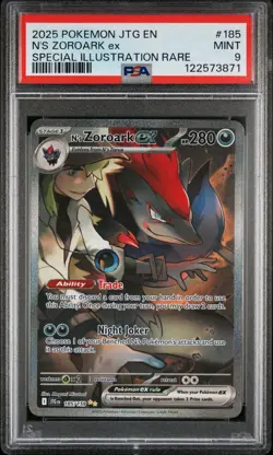 2025 POKEMON JTG EN-JOURNEY TOGETHER #185 N'S ZOROARK EX PSA 9 - Image 1