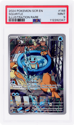 2024 Pokemon Scarlet and Violet Stellar Crown Squirtle Illustration Rare PSA 9 - Image 1