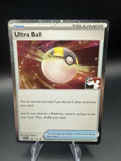 Ultra Ball 196/198 Pokemon Play! Prize Pack Series 3 Cosmo Holo Pack Fresh Stamp - Image 1