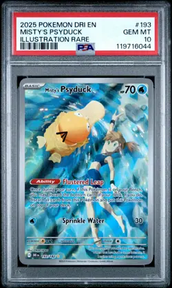 2025 POKEMON DRI EN-DESTINED RIVALS ILLUSTRATION RARE MISTY'S PSYDUCK PSA 10 - Image 1