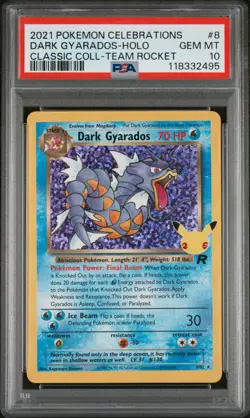 2021 POKEMON CELEBRATIONS CLASSIC COLL #8 DARK GYARADOS-HOLO PSA 10 - Image 1