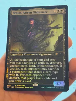 1X FOIL Braids, Arisen Nightmare Game Day Promo NM MTG Magic GDY Commander EDH - Image 2
