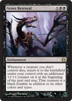 1x Grave Betrayal - Foil Moderate Play, English Return To Ravnica MTG Magic - Image 1