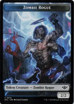 MTG Zombie Rogue // Plot Double-Sided Token Normal NM Outlaws of Thunder Junctio - Image 1