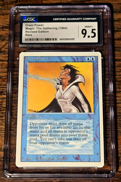 Drain Power CGC 9.5 Mint+ Revised 3rd Edition Rare Vintage MTG - Image 1