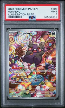 2023 POKEMON PAR EN-PARADOX RIFT ILLUSTRATION RARE #206 MORPEKO PSA 9 - Image 1