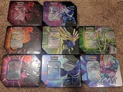 Pokemon Assorted Complete Set Tins Factory Sealed Lot of 8 (40 Boosters) - Image 1