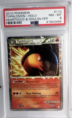 TYPHLOSION Prime Holo #110/123 2010 Heartgold And Soulsilver Pokemon TCG PSA 8 - Image 1