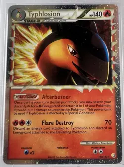 TYPHLOSION Prime Holo #110/123 2010 Heartgold And Soulsilver Pokemon TCG PSA 8 - Image 2