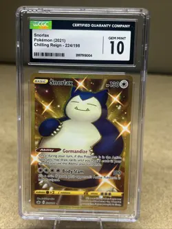 Pokemon Chilling Reign Snorlax 224/198 CGC 10 Gem Mint Secret Rare Gold - Image 1