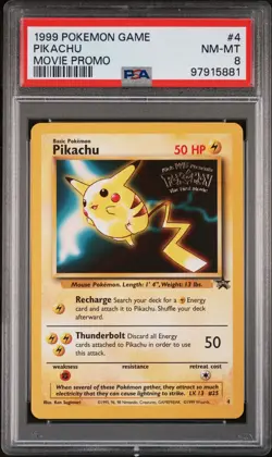 1999 POKEMON GAME MOVIE PROMO #4 PIKACHU PSA 8 - Image 1