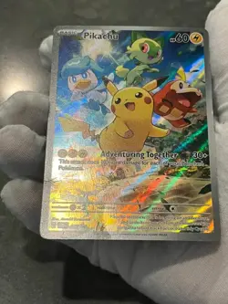 Pokemon TCG Pikachu SVP 027 Black Star Promo Holo Full Art DMG - Image 4