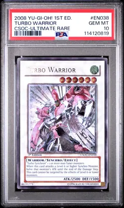 2008 YU-GI-OH! CSOC-CROSSROADS OF CHAOS #EN038 TURBO WARRIOR PSA 10 - Image 1