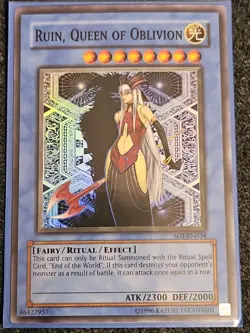 Yu-Gi-Oh! Ruin, Queen of Oblivion #SOI-EN034 Near Mint Super - Image 1