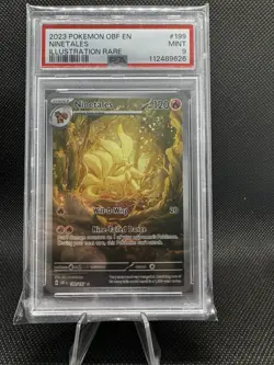 Pokemon TCG Ninetales Obsidian Flames Holo Card 199/197 Illustration Rare, PSA 9 - Image 1