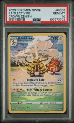2023 Pokemon SWSH Electivire #GG08 PSA 10 Crown Zenith Card - Image 1