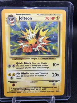 Pokemon Jolteon Jungle Holo Card 4/64 1999 Base Set TCG Rare, Vintage - Image 3