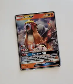 Pokemon Entei GX 10/73 Holo Shining Legends 2017 Ultra Rare Full Art Card EN TCG - Image 1