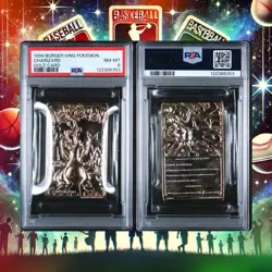 1999 Charizard Pokemon Card Burger King 23K Gold Plated Promo Nintendo PSA 8! - Image 1