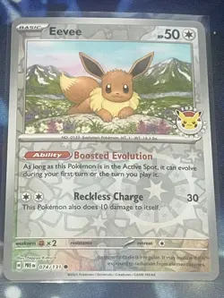 Pokemon Day 2025 Prismatic Evolutions Eevee Cosmos Promo TCG Card 074/131 - Image 1