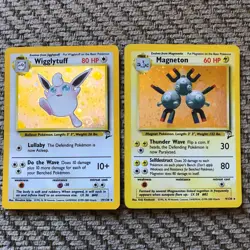 Wigglytuff 19/130 & Magneton 9/130 Pokemon Cards - Base Set 2 Rare Holo - Image 1
