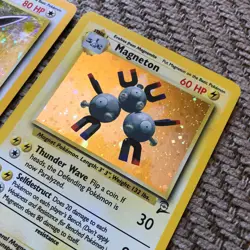Wigglytuff 19/130 & Magneton 9/130 Pokemon Cards - Base Set 2 Rare Holo - Image 5