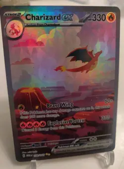 *Custom-made* High Quality,Charizard V #151,Textured Holo"Display Card" - Image 1