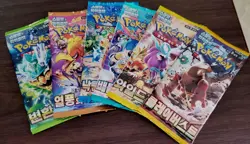 Pokemon Trading Cards 6 Assorted Sealed Korean Booster Packs Collection - Image 1