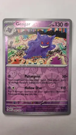 Pokemon Gengar Scarlet & Violet 151 Reverse Holo Card 94/165C- NM - MINT - Image 1