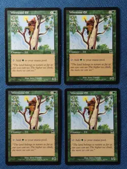 MTG 4x Wirewood Elf x4 LP Onslaught Magic the Gathering Playset Elves - Image 1