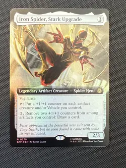 0279 Iron Spider, Stark Upgrade Extended Art Foil Magic The Gathering Spider-Man - Image 1