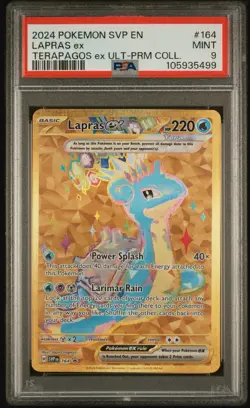 2024 POKEMON SVP EN-SV BLACK STAR PROMO #164 LAPRAS EX PSA 9 - Image 1
