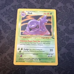 Pokemon TCG Muk 13/62 Fossil Set Holo Rare Unlimited 1999 WOTC - Image 1