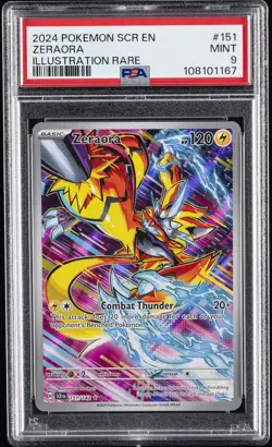 2024 POKEMON SCR EN-STELLAR CROWN ILLUSTRATION RARE #151 ZERAORA PSA 9 - Image 1