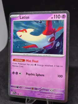 Pokemon TCG Latias 139 SV: Black Star Promo Rare Cosmo (Swirl) Holo NM - Image 1