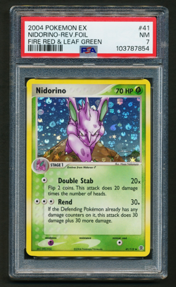 Nidorino 41/112 Reverse Holo Pokemon 2004 EX FireRed & LeafGreen PSA 7 NM - Image 1