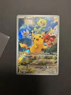 Pokemon TCG Pikachu 027 Black Star Promo Scarlet & Violet Full Art Holo - Image 1