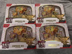 Pokemon TCG Scarlet & Violet 151 Zapdos EX Collection Boxes Lot Of 4 Sealed New - Image 1
