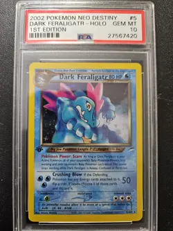 Pokemon PSA 10 1st Edition Neo Destiny Dark Feraligatr Holo Rare 5/105 GEM MINT - Image 1