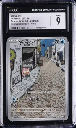 2023 POKEMON SCARLET & VIOLET - ILLUSTRATION RARE - HOLO #204/198 SLOWPOKE CGC 9 - Image 1
