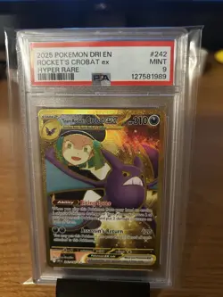 2025 Pokemon Dri En Rocket's Crobat ex Hyper Rare #242 PSA 9 - Image 1