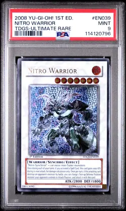 2008 YU-GI-OH! TDGS-THE DUELIST GENESIS 1ST ED-ULTIMATE RARE NITRO WARRIOR PSA 9 - Image 1