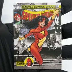 Marvel Card Spider-Woman 73 Comic Covers Fleer Upper Deck Renditions [NM] - Image 2