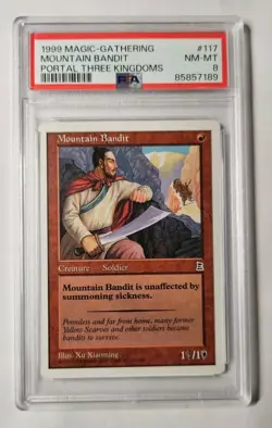 PSA 8 NM Portal Three Kingdoms Mountain Bandit Magic the Gathering MTG P3K - Image 1