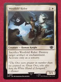 Magic The Gathering LTR TALES OF MIDDLE-EARTH WESTFOLD RIDER white card MTG - Image 1