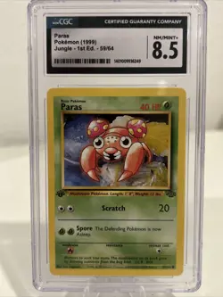 CGC Paras Jungle 59/64 Pokemon 1999 Non-Holo NM/Mint 8.5 - Image 1