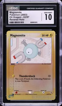2003 Pokemon EX Dragon Reverse Holo Magnemite #63 CGC 10 GEM MINT Free Shipping - Image 1