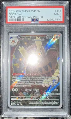 STAMPED PSA 9 NOCTOWL #141 SV BLACK STAR PROMO POKEMON CENTER ETB - Image 1
