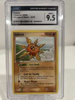 Solrock 25/92 EX Legend Maker Non-Holo Rare CGC GEM MINT 9.5 Pokemon Slab - Image 1